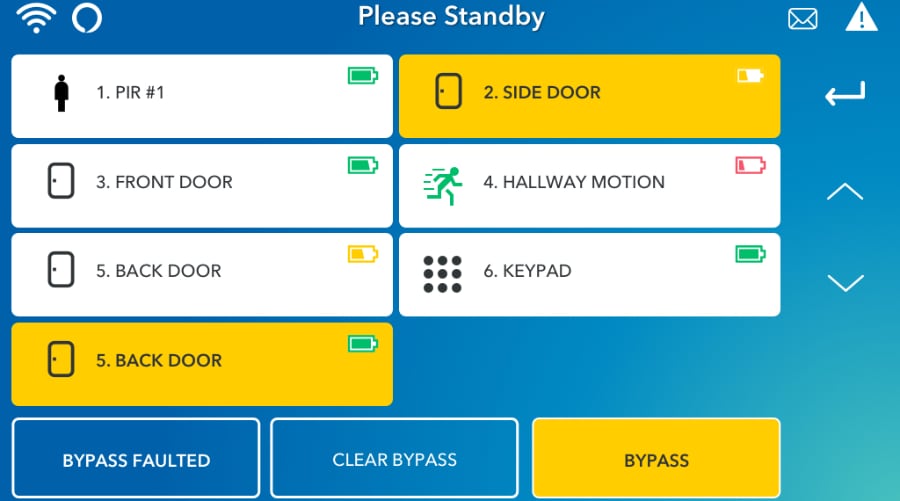 Lexington security system command screen.